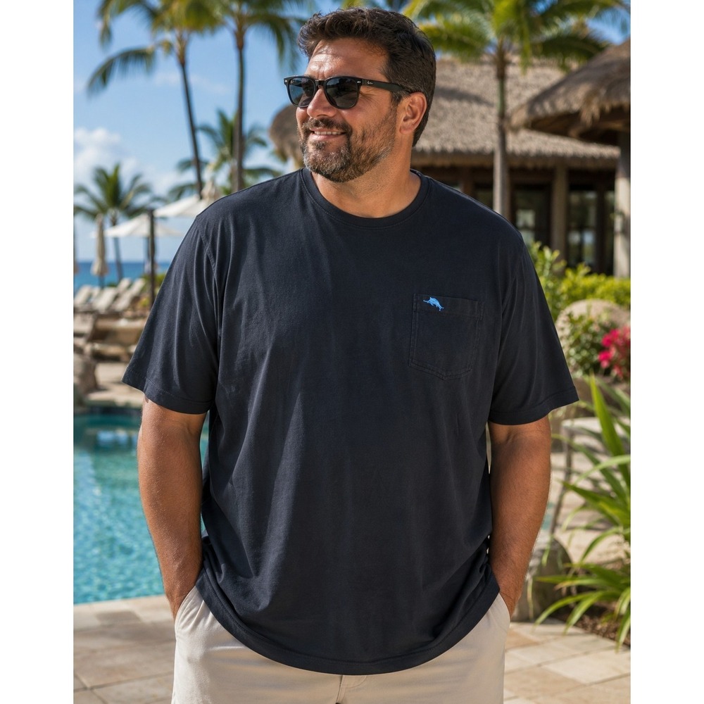 TOMMY BAHAMA Men's 3XLT Black Short Sleeve T-shirt -3079